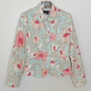 Etcetera Floral Linen Blazer Size 10